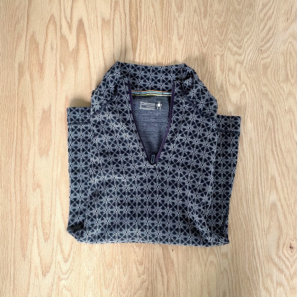 Merino Wool Snowflake Zip Top